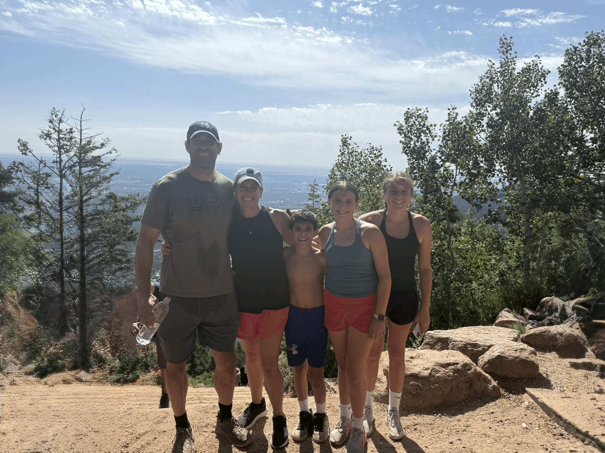 Vince and his family hiking the Manitou Incline in Colorado Springs