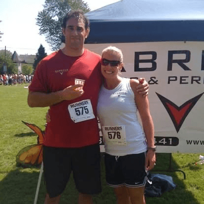Vince Gabriele with his wife Vanessa at a community 5K